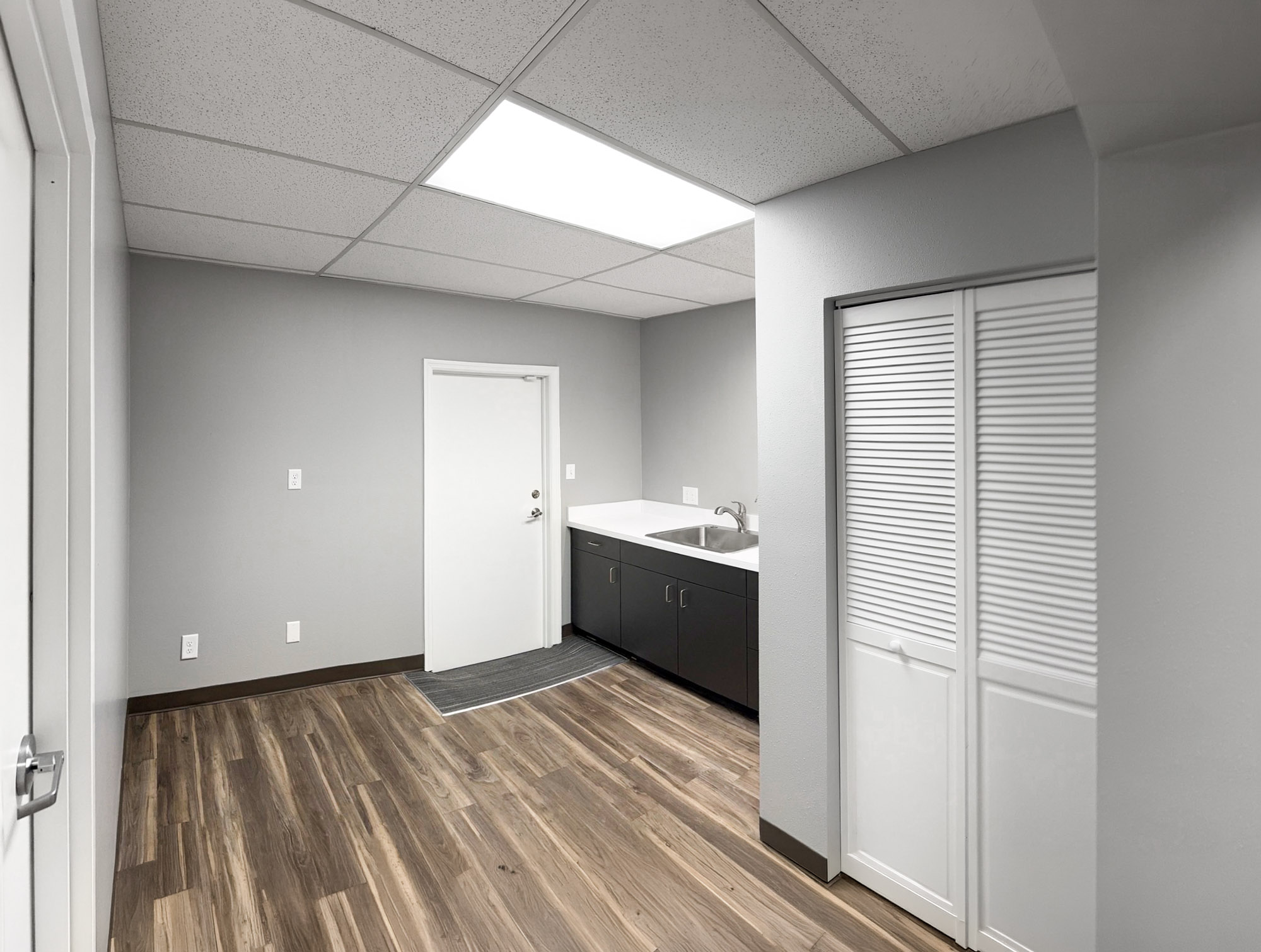 Financial Institution -- kitchenette room with casework and plumbing