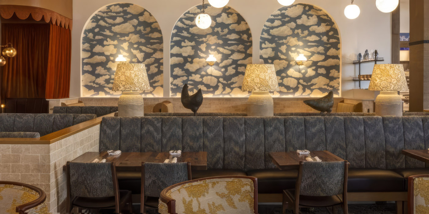 Founding Farmers Alexandria -- dining banquette and arched alcoves
