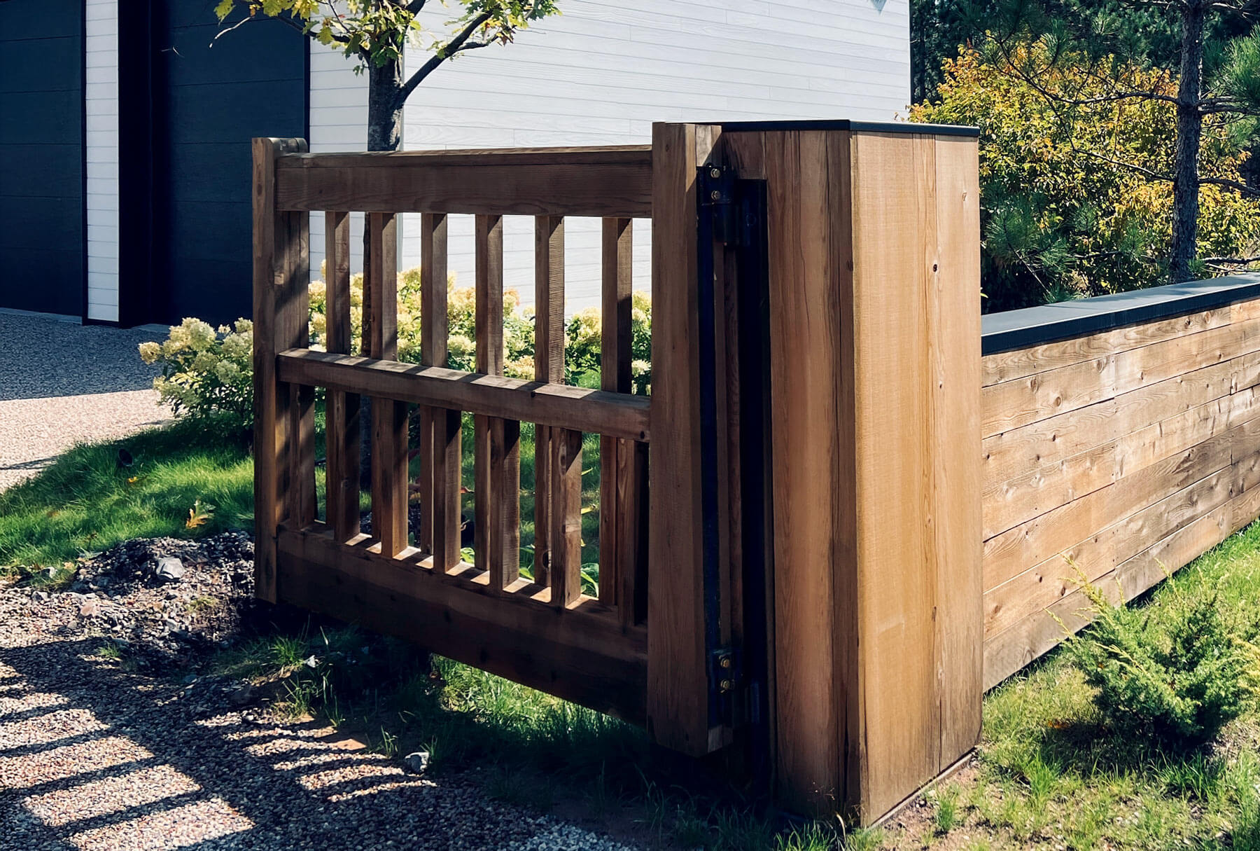 courtyard timber wall gate