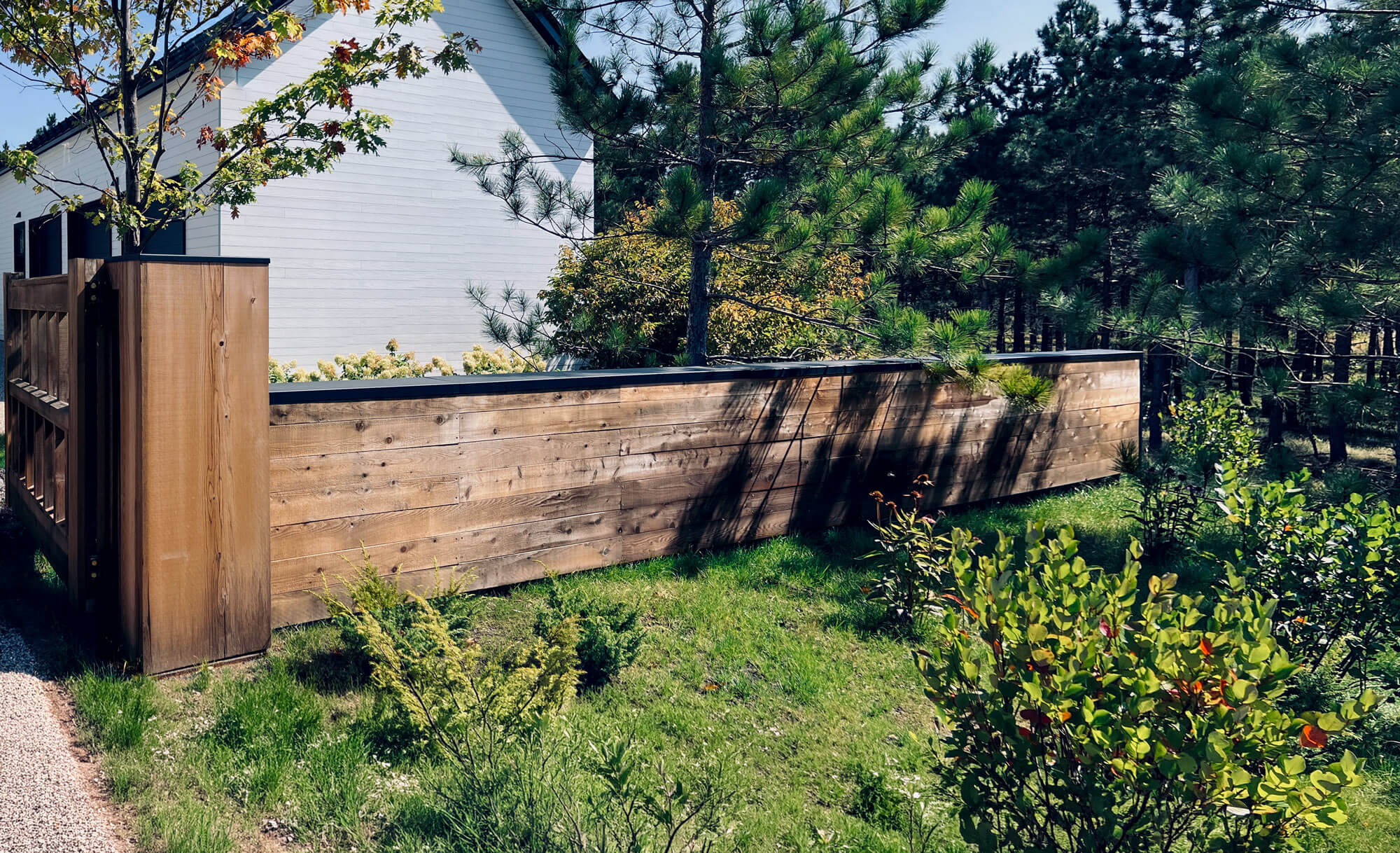 courtyard timber wall